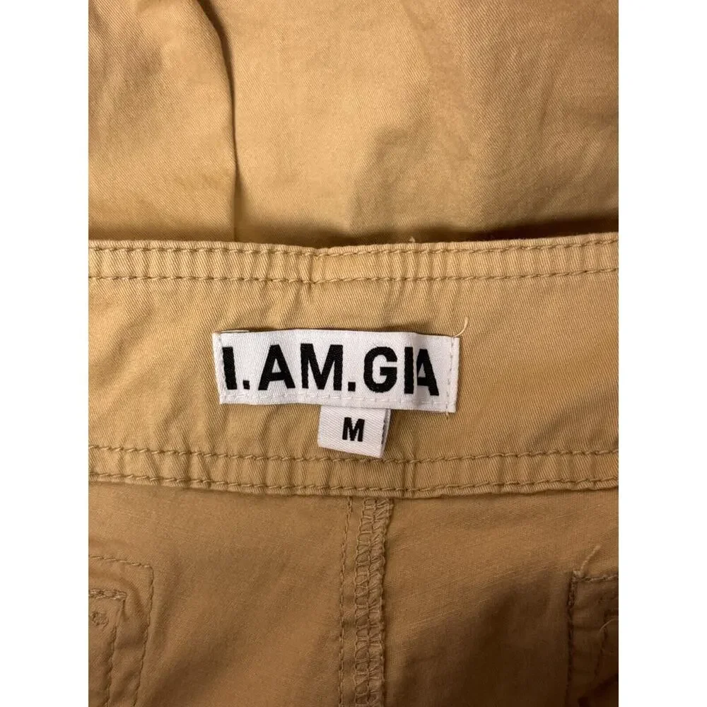 I.AM.GIA Pants Medium Womens Cargo Relax Baggy Fit Khaki